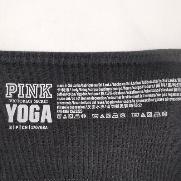 Pink Victoria's Secret Women's Black Purple Leggings Spellout, Size Small - Picture 4 of 7